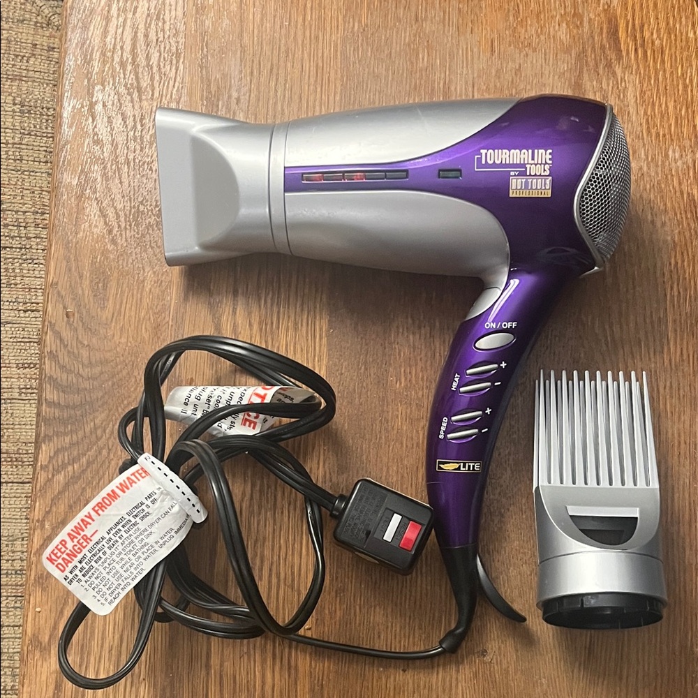 Tourmaline Tools Purple and Silver Hair Dryer